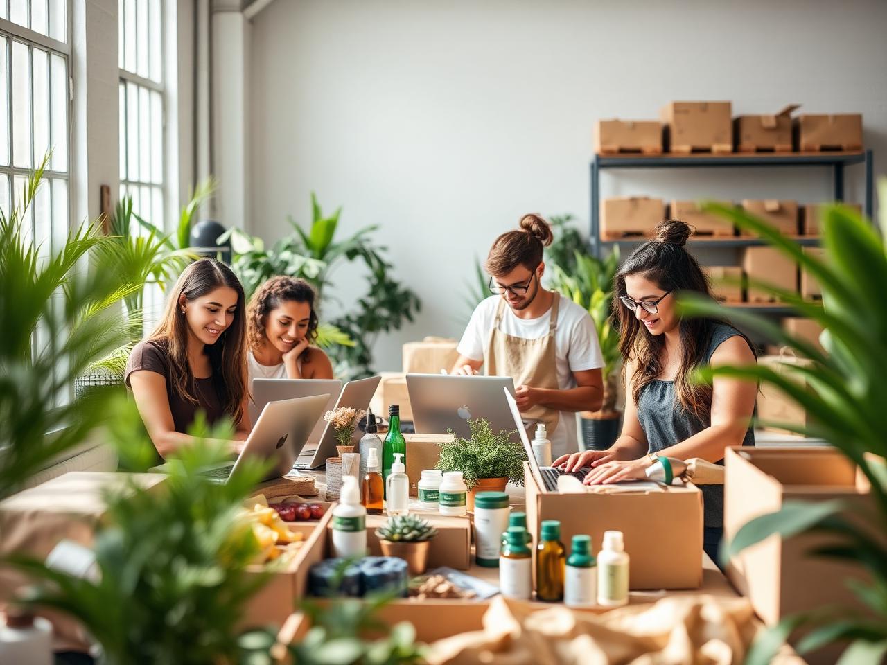 Equipe Vitalize Commerce trabalhando em pedidos de produtos de saúde